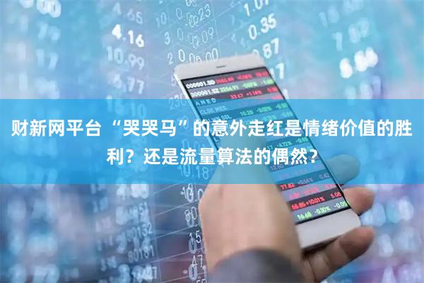 财新网平台 “哭哭马”的意外走红是情绪价值的胜利？还是流量算法的偶然？